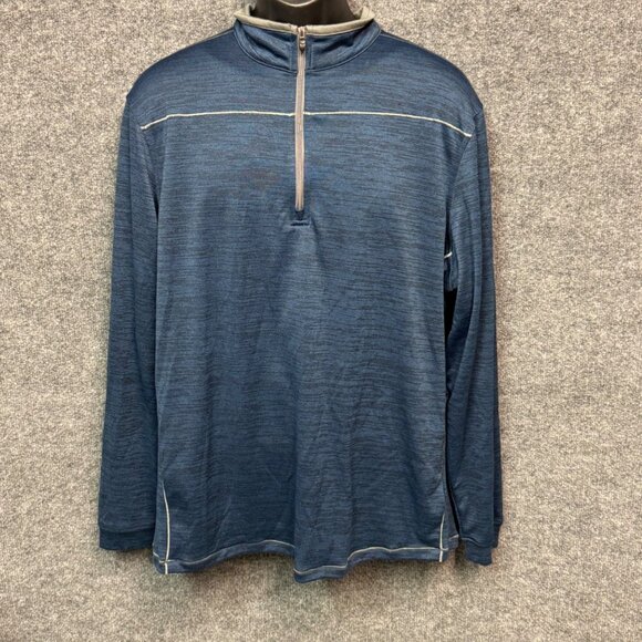 Pebble Beach Mens XL Blue Quarter-Zip Pullover Dry-Luxe Performance Long Sleeve - Picture 5 of 9